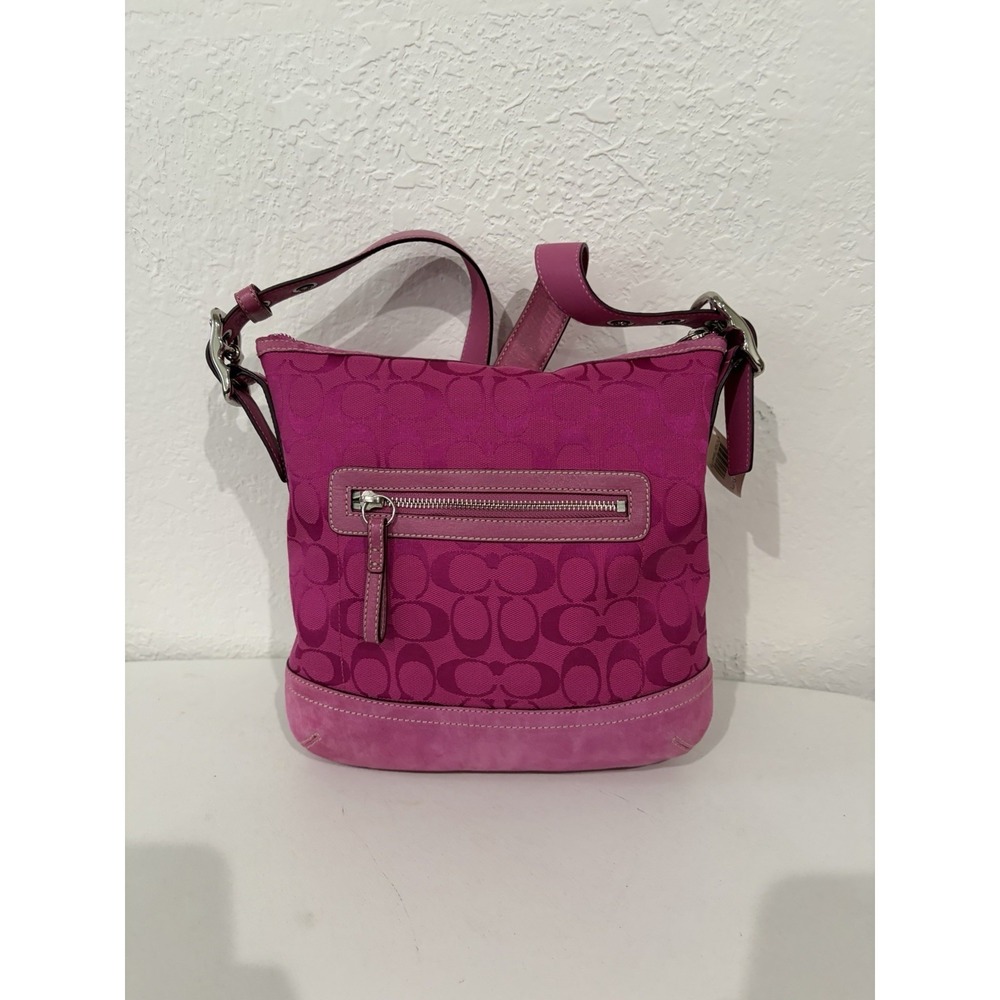 Coach Signature C Hot Pink Hobo Shoulder Bag Purse Vintage Y2K # 9362 - Picture 8 of 13